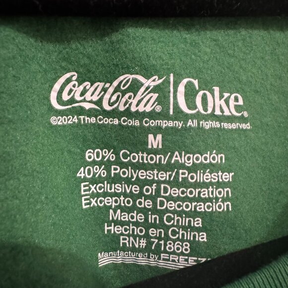 Coca-Cola Polar Bear Red Gingham Green Holiday Graphic Sweater (US M) - Picture 7 of 7